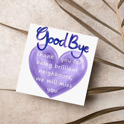 Thank You Card for Being a Great Neighbour, Moving house Card, We will Miss You Card, Goodbye Card, Relocating Thank You Card