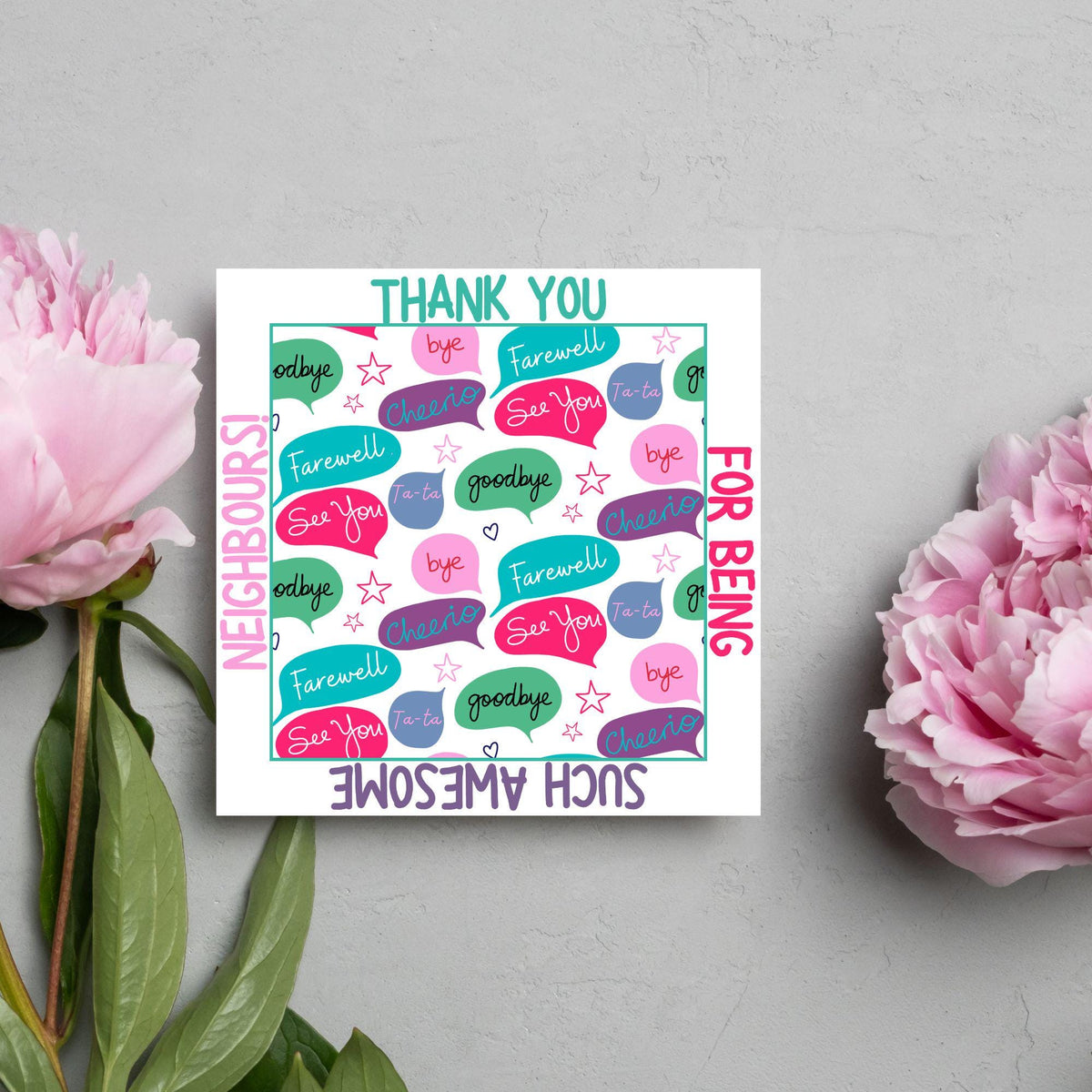 Thank You Card for Being a Great Neighbour, Moving house Card, We will Miss You Card, Goodbye Card, Relocating Thank You Card
