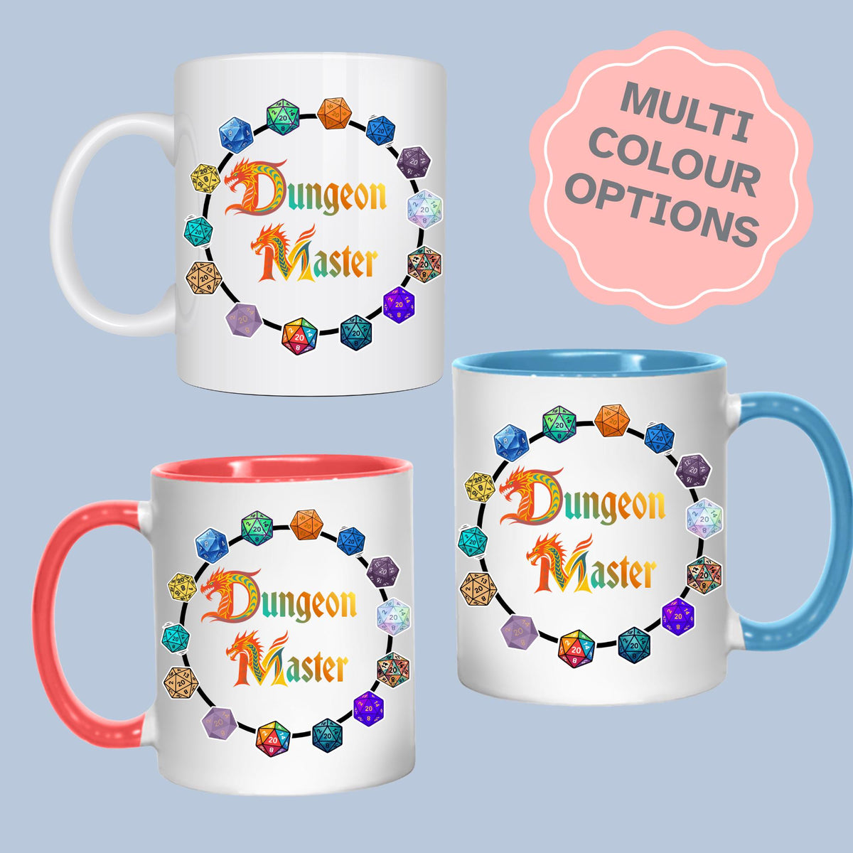 Dungeons and Dragons Mug, DM Dungeon Master, Cool Gift - Multi Colour Options