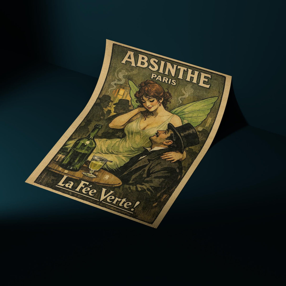 Vintage Absinthe Print Poster, Victoriana, Victorian, Retro Wall Art, Green Fairy