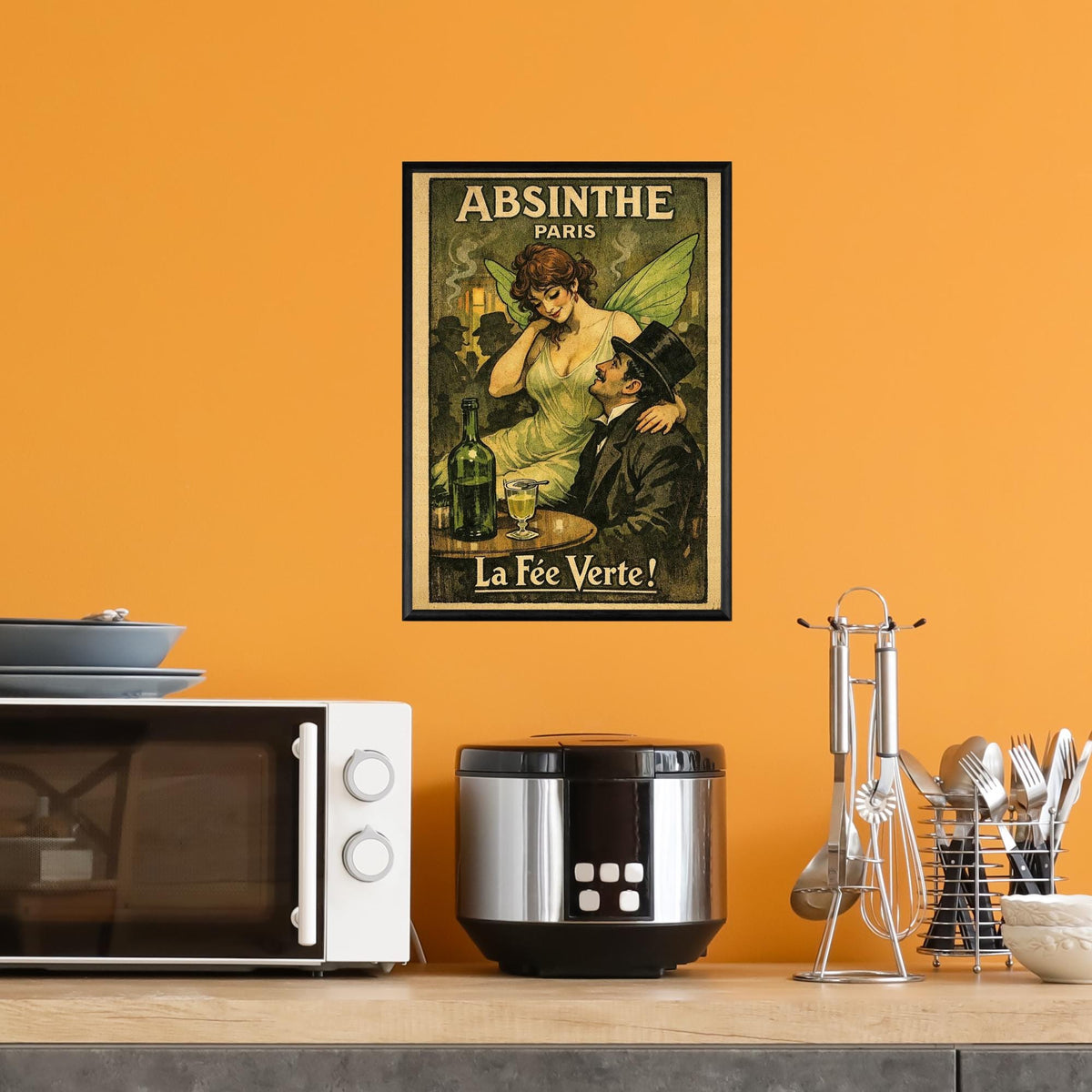 Vintage Absinthe Print Poster, Victoriana, Victorian, Retro Wall Art, Green Fairy