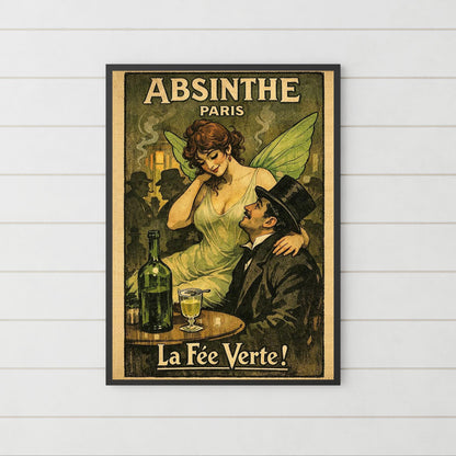 Vintage Absinthe Print Poster, Victoriana, Victorian, Retro Wall Art, Green Fairy