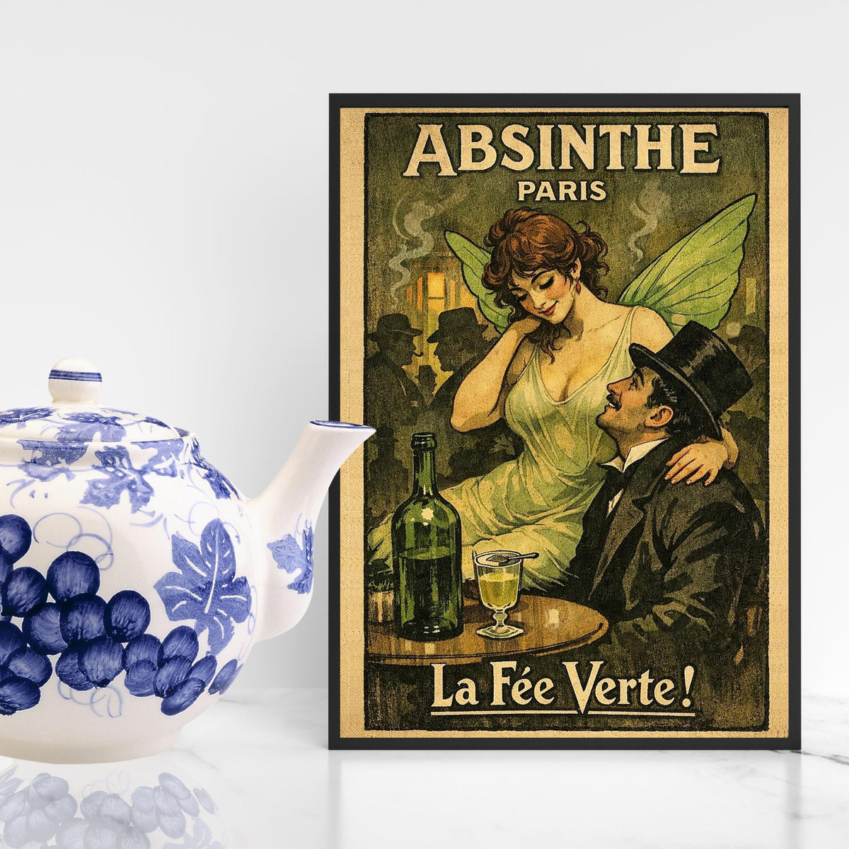 Vintage Absinthe Print Poster, Victoriana, Victorian, Retro Wall Art, Green Fairy