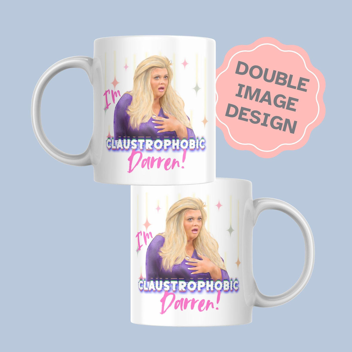 Personalised Gemma Collins Mug, Custom Name, Big Brother Mug, Multi Colour Options