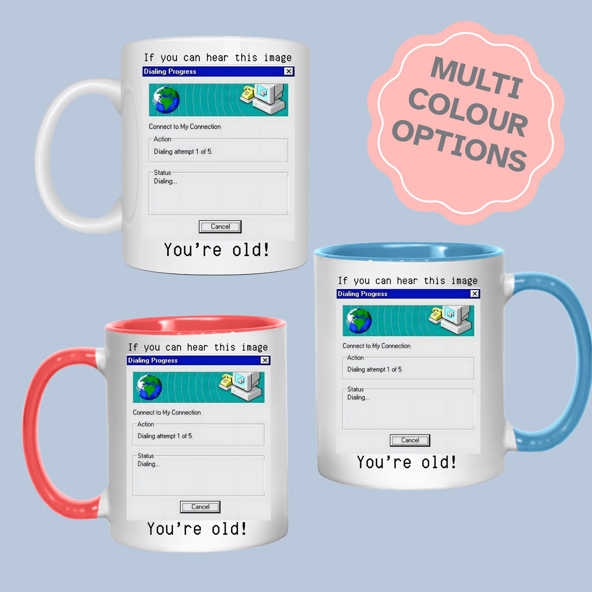 Internet Mug, Retro, Dial Up, Retro Design Funny Gift - Multi Colour Options