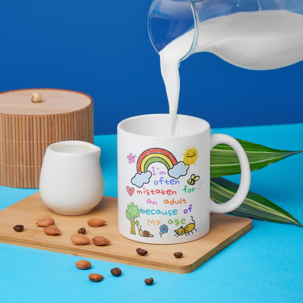 Childish Mug, Doodle, Funny Birthday Gift - Multi Colour Options