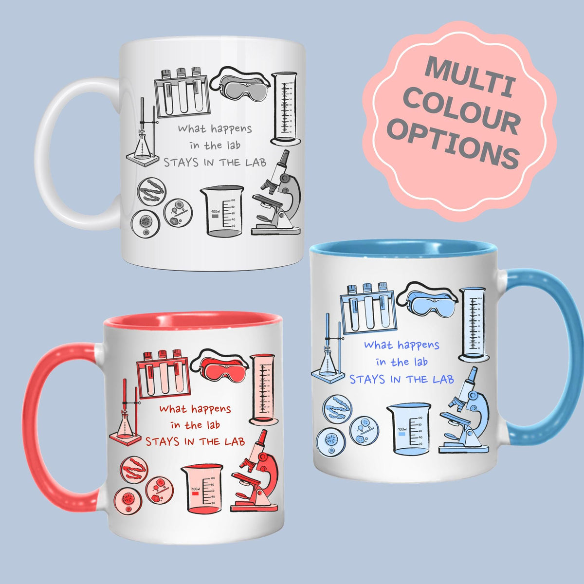 Chemistry Mug, Biology, Genetics, Laboratory, Science Lab Funny Gift - Multi Colour Options