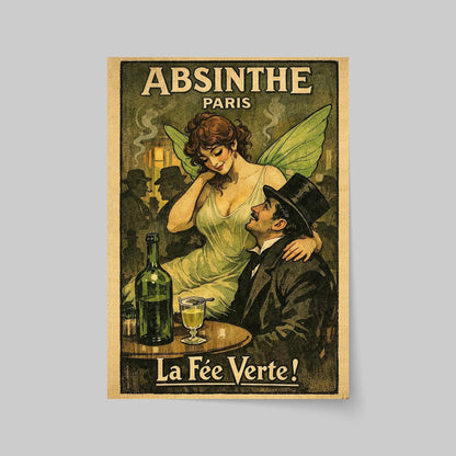 Vintage Absinthe Print Poster, Victoriana, Victorian, Retro Wall Art, Green Fairy