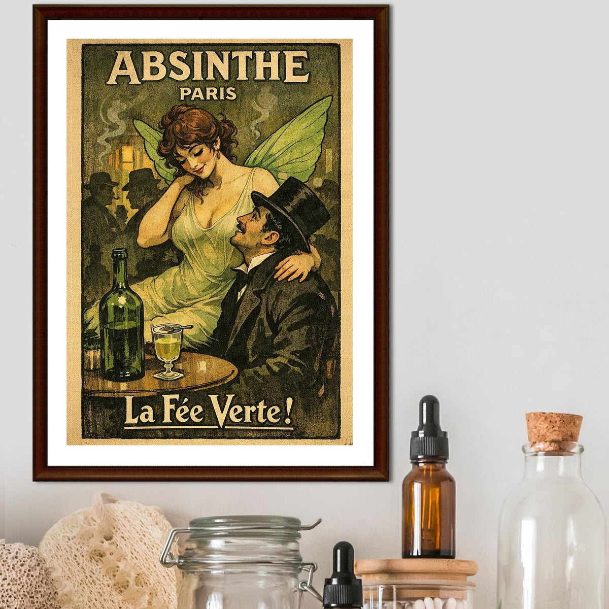 Vintage Absinthe Print Poster, Victoriana, Victorian, Retro Wall Art, Green Fairy