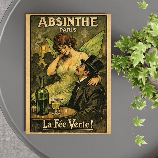 Vintage Absinthe Print Poster, Victoriana, Victorian, Retro Wall Art, Green Fairy