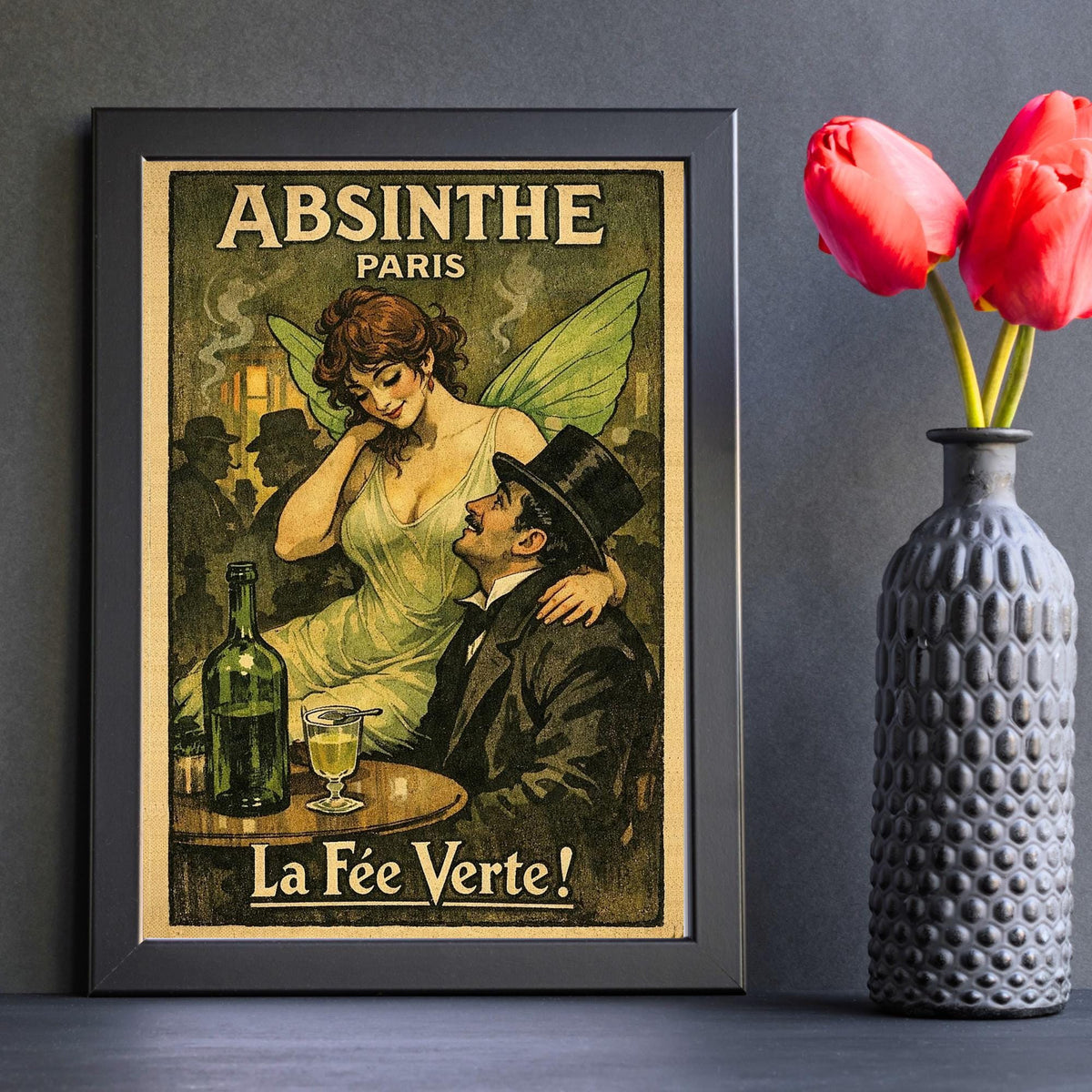 Vintage Absinthe Print Poster, Victoriana, Victorian, Retro Wall Art, Green Fairy