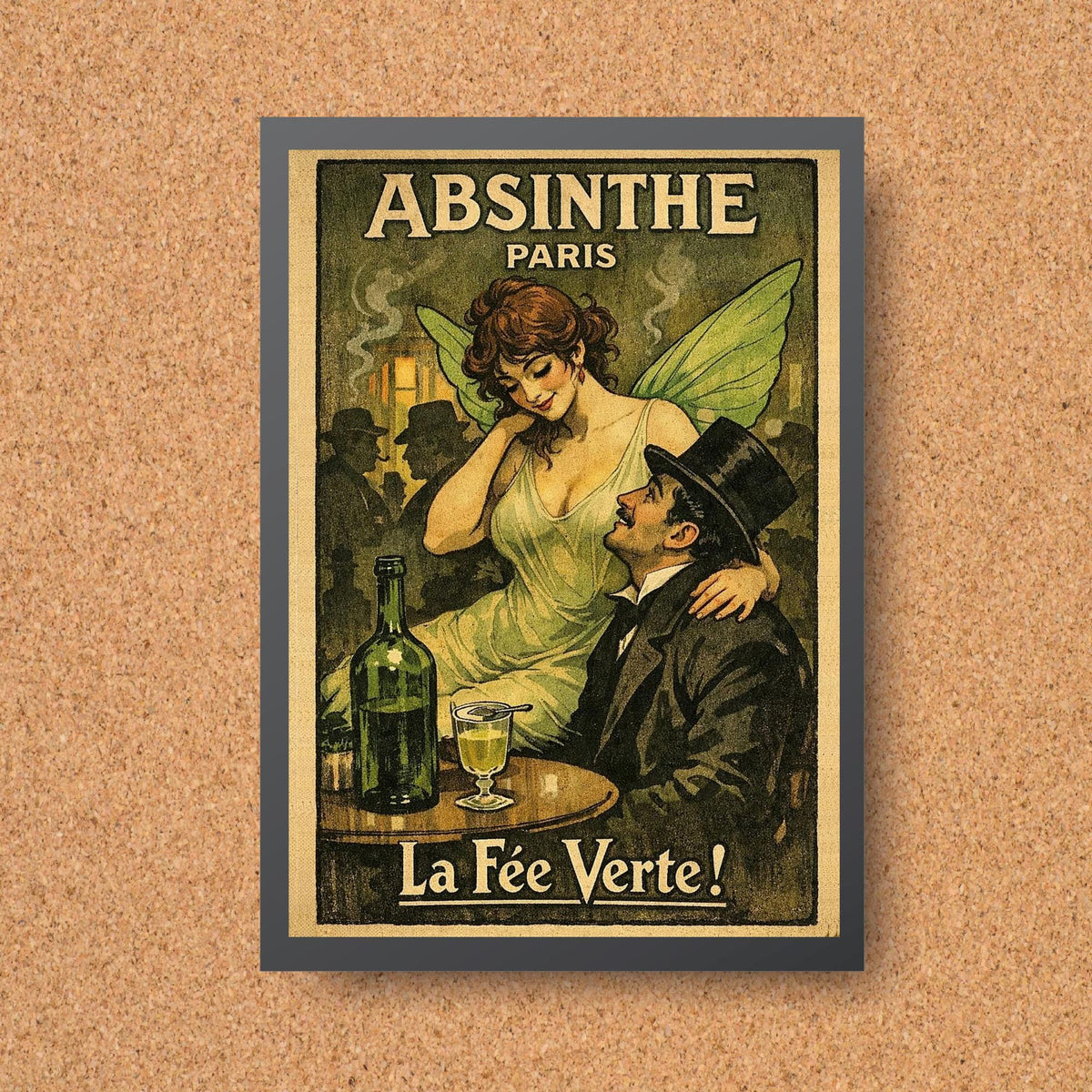 Vintage Absinthe Print Poster, Victoriana, Victorian, Retro Wall Art, Green Fairy