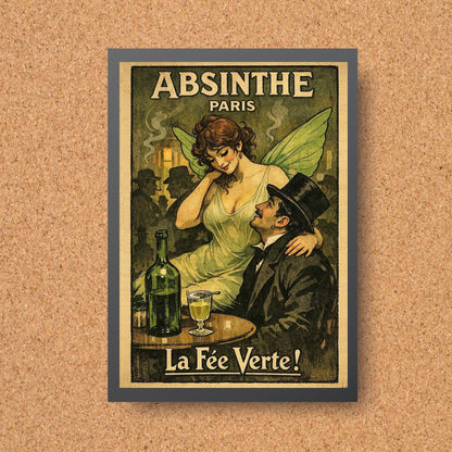 Vintage Absinthe Print Poster, Victoriana, Victorian, Retro Wall Art, Green Fairy