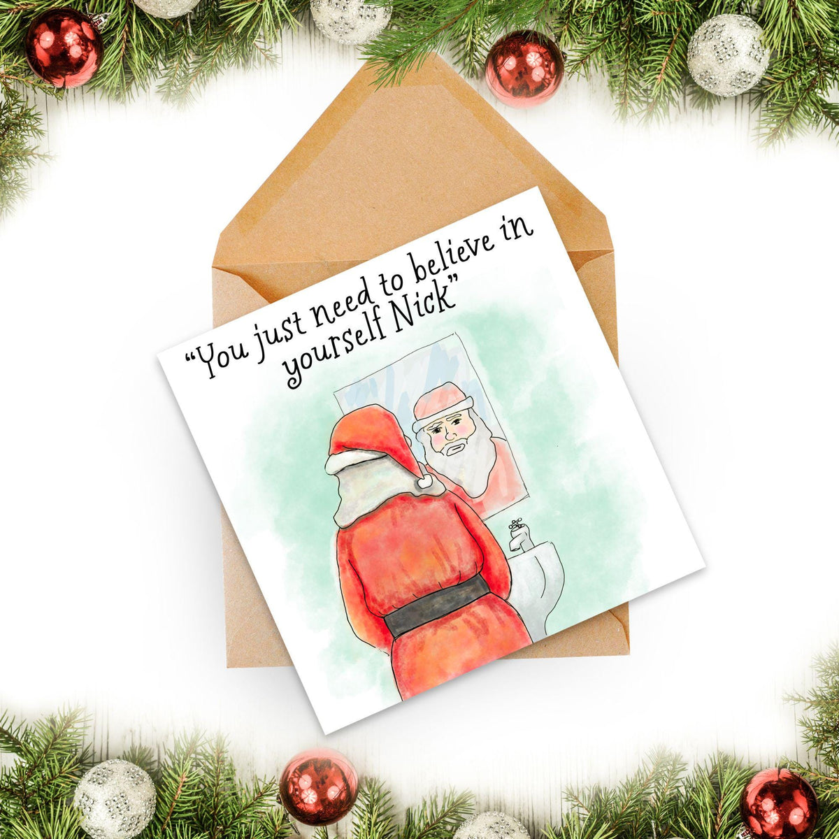 Funny Christmas Card, Psychology Christmas Card, Xmas Card, Christmas card for Therapist, Santa Card, Card for Dad