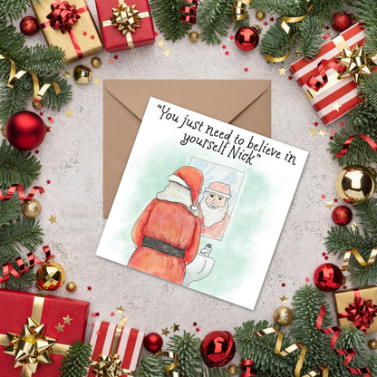 Funny Christmas Card, Psychology Christmas Card, Xmas Card, Christmas card for Therapist, Santa Card, Card for Dad