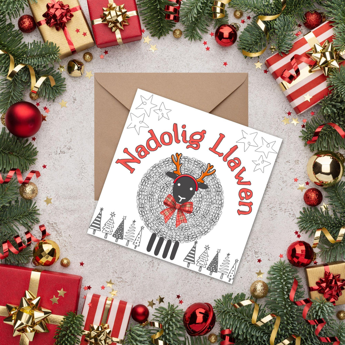 Welsh Language Christmas Card, Welsh Christmas Card, Nadolig Llawen, Card for Wife, Card for Girlfriend, For Sister, For Cousin, For Aunt