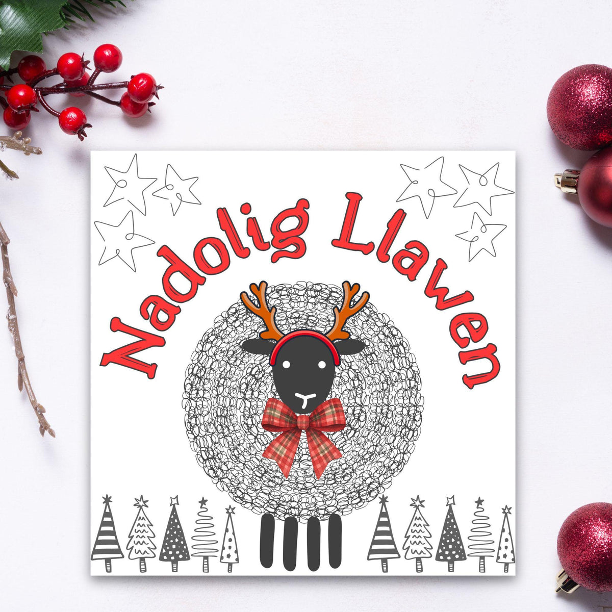 Welsh Language Christmas Card, Welsh Christmas Card, Nadolig Llawen, Card for Wife, Card for Girlfriend, For Sister, For Cousin, For Aunt