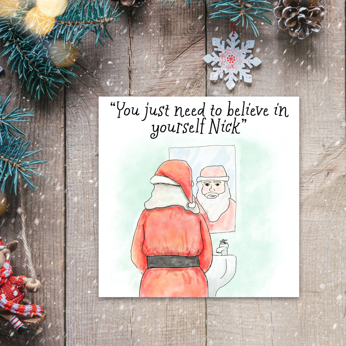 Funny Christmas Card, Psychology Christmas Card, Xmas Card, Christmas card for Therapist, Santa Card, Card for Dad