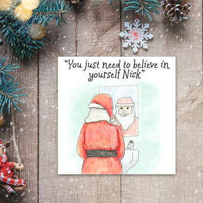 Funny Christmas Card, Psychology Christmas Card, Xmas Card, Christmas card for Therapist, Santa Card, Card for Dad