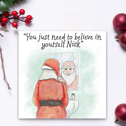 Funny Christmas Card, Psychology Christmas Card, Xmas Card, Christmas card for Therapist, Santa Card, Card for Dad