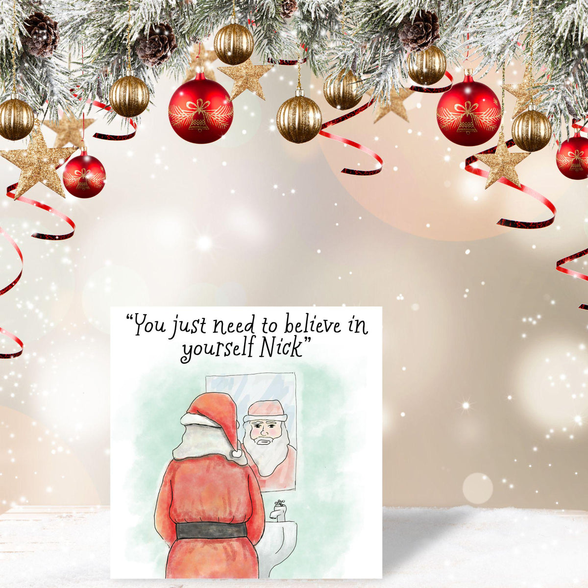 Funny Christmas Card, Psychology Christmas Card, Xmas Card, Christmas card for Therapist, Santa Card, Card for Dad
