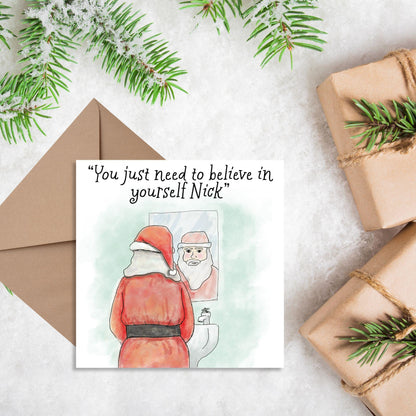Funny Christmas Card, Psychology Christmas Card, Xmas Card, Christmas card for Therapist, Santa Card, Card for Dad