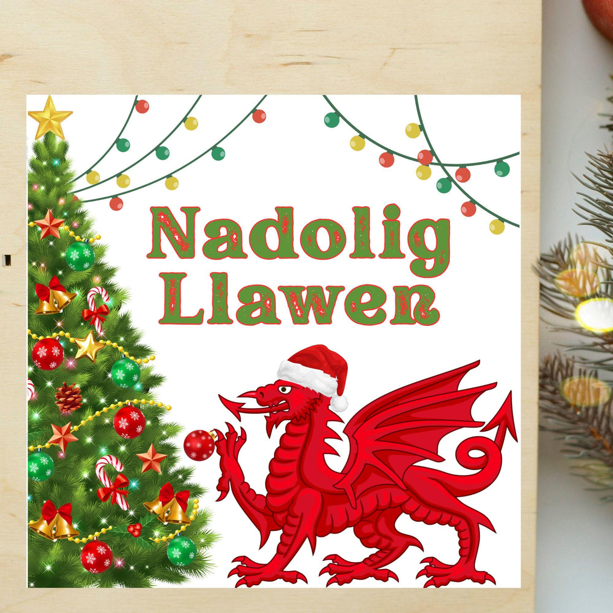 Welsh Language Christmas Card, Welsh Christmas Card, Nadolig Llawen, Card for Wife, Card for Girlfriend, For Sister, For Cousin, For Aunt