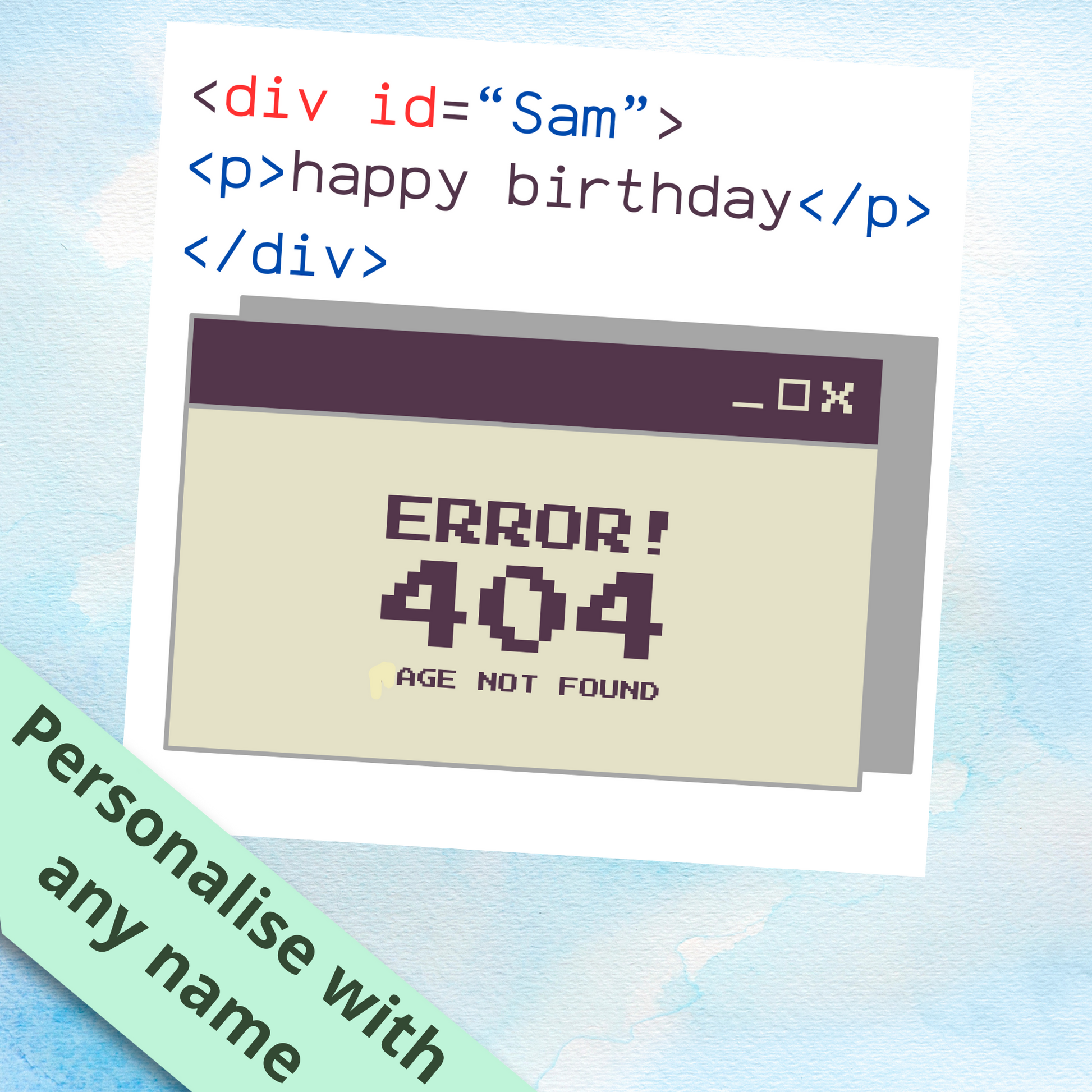 error 404 age not found card
